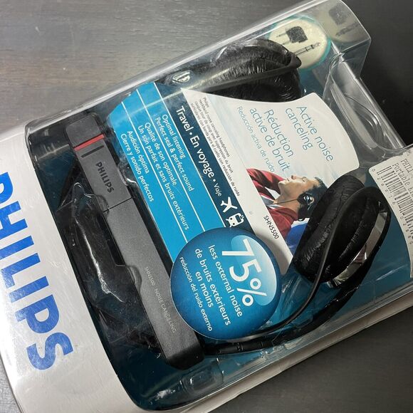 PHILIPS SHN5500 Active Noise Canceling Headphones New Open Box RARE NOB SHN 5500 - Picture 6 of 6